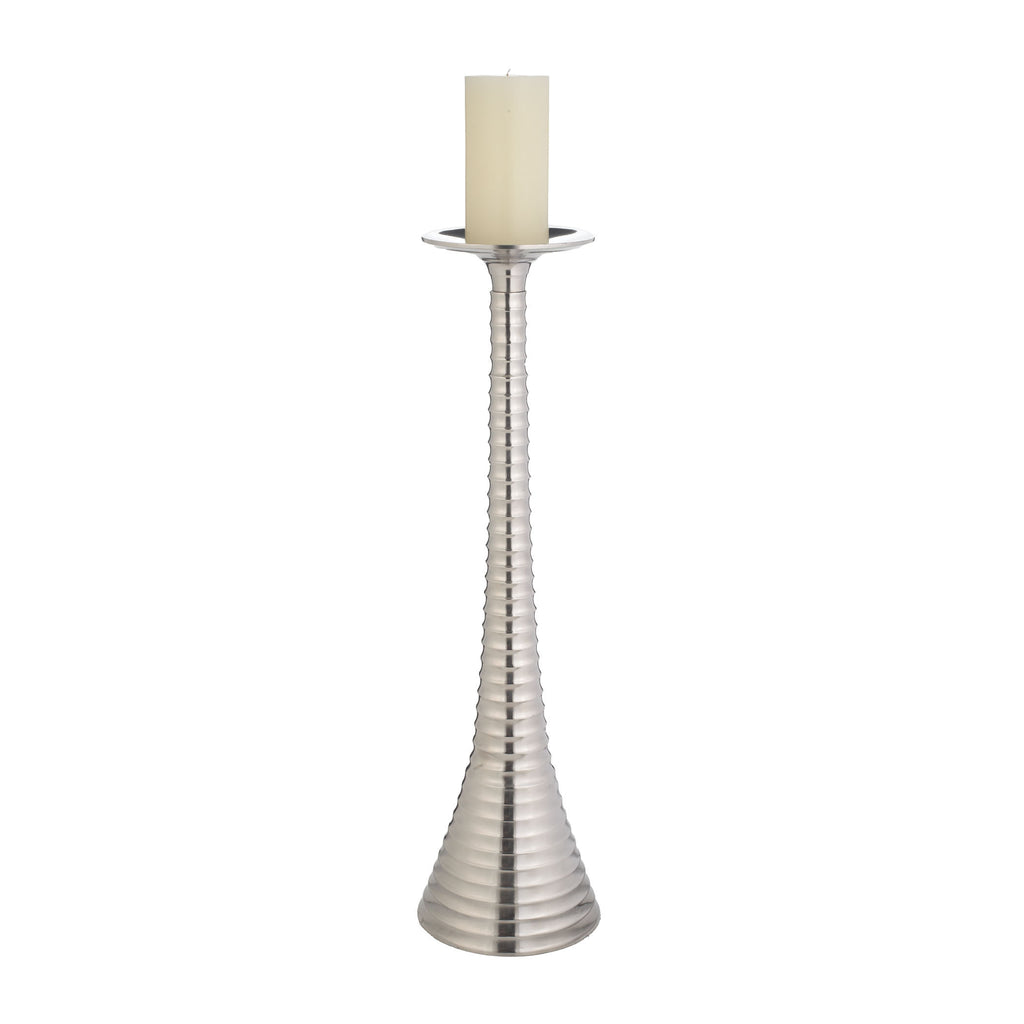 179004 Silver Bugle Candleholder - Large - Free Shipping!, Candle/Candle Holder, Dimond Home, - ReeceFurniture.com - Free Local Pick Ups: Frankenmuth, MI, Indianapolis, IN, Chicago Ridge, IL, and Detroit, MI