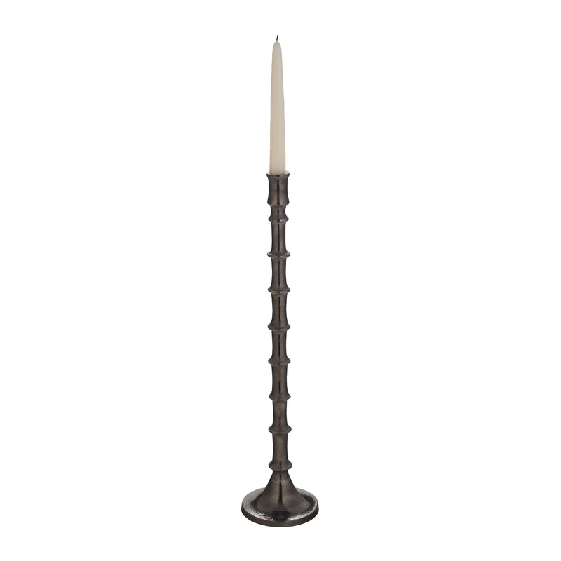 179008 Gunmetal Bamboo Candleholder - Large, Candle/Candle Holder, Dimond Home, - ReeceFurniture.com - Free Local Pick Ups: Frankenmuth, MI, Indianapolis, IN, Chicago Ridge, IL, and Detroit, MI