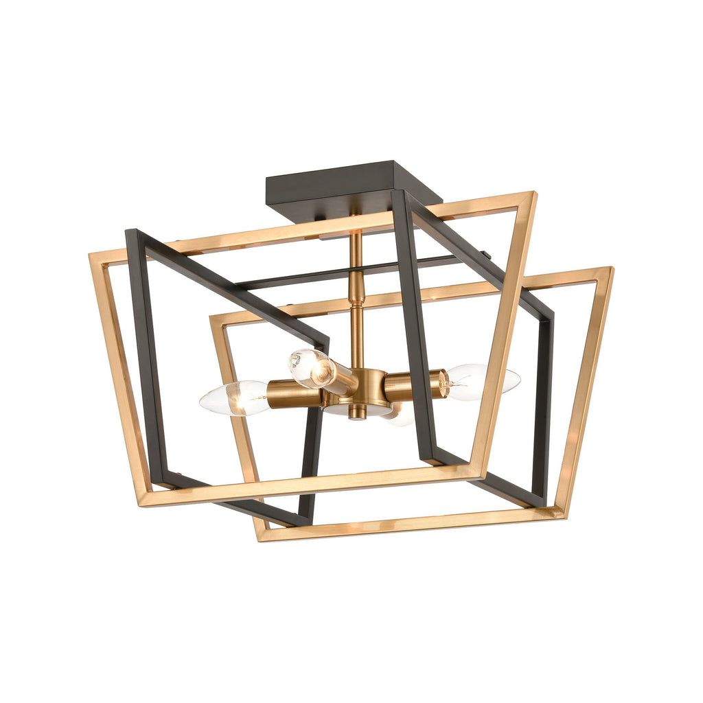 Bridgette - Semi Flush Mount - Matte Black, Satin Brass, Satin Brass