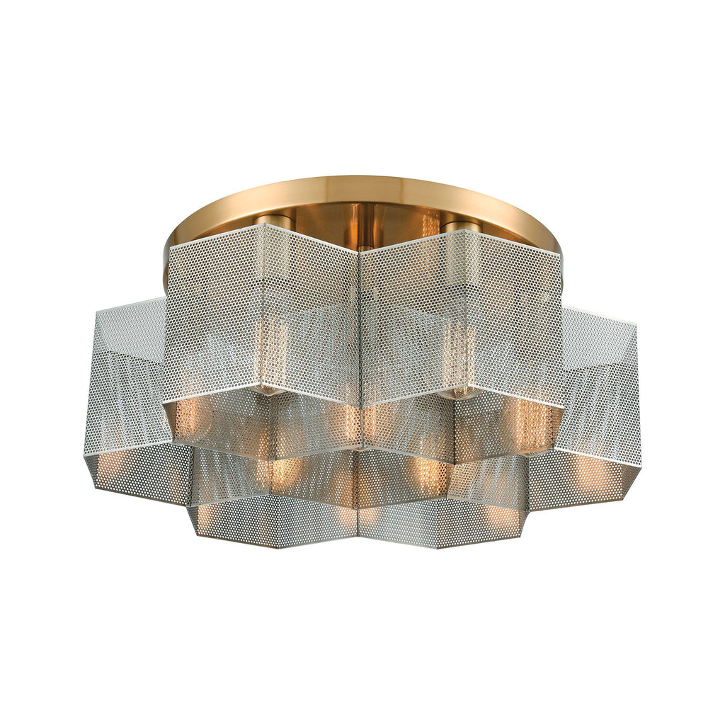 Compartir - Semi Flush Mount - Satin Brass, Polished Nickel, Polished Nickel