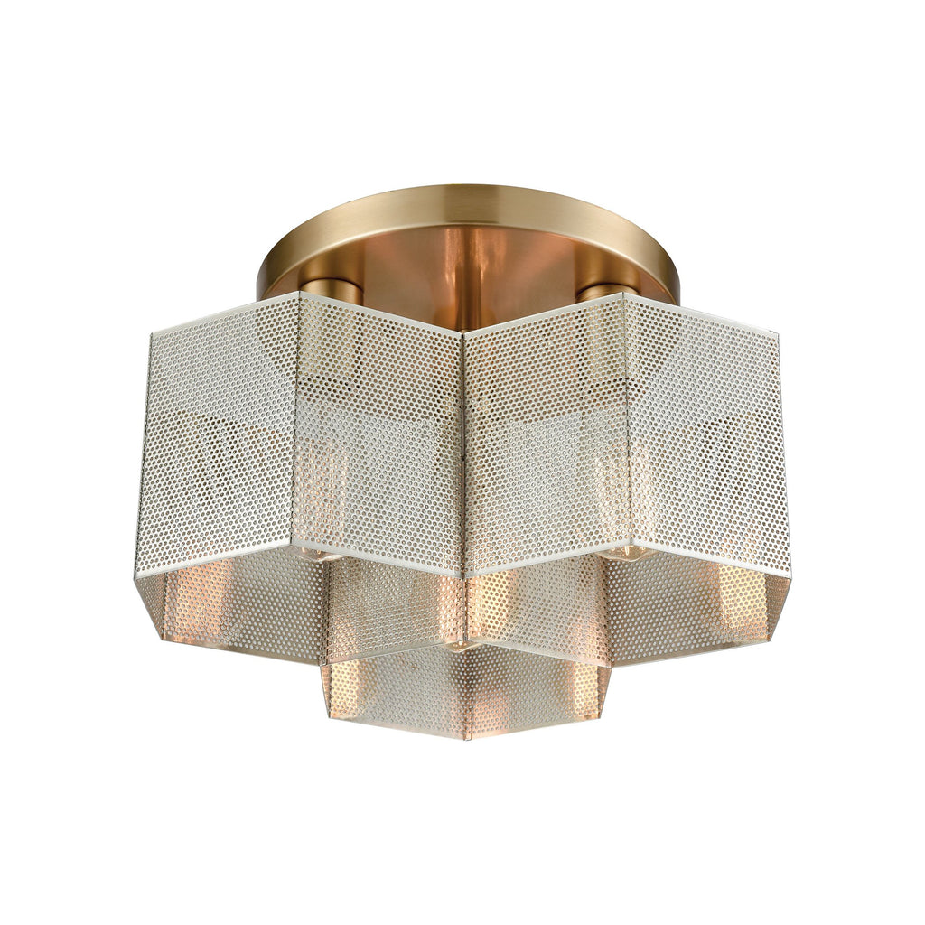 Compartir - Semi Flush Mount - Polished Nickel, Satin Brass, Satin Brass