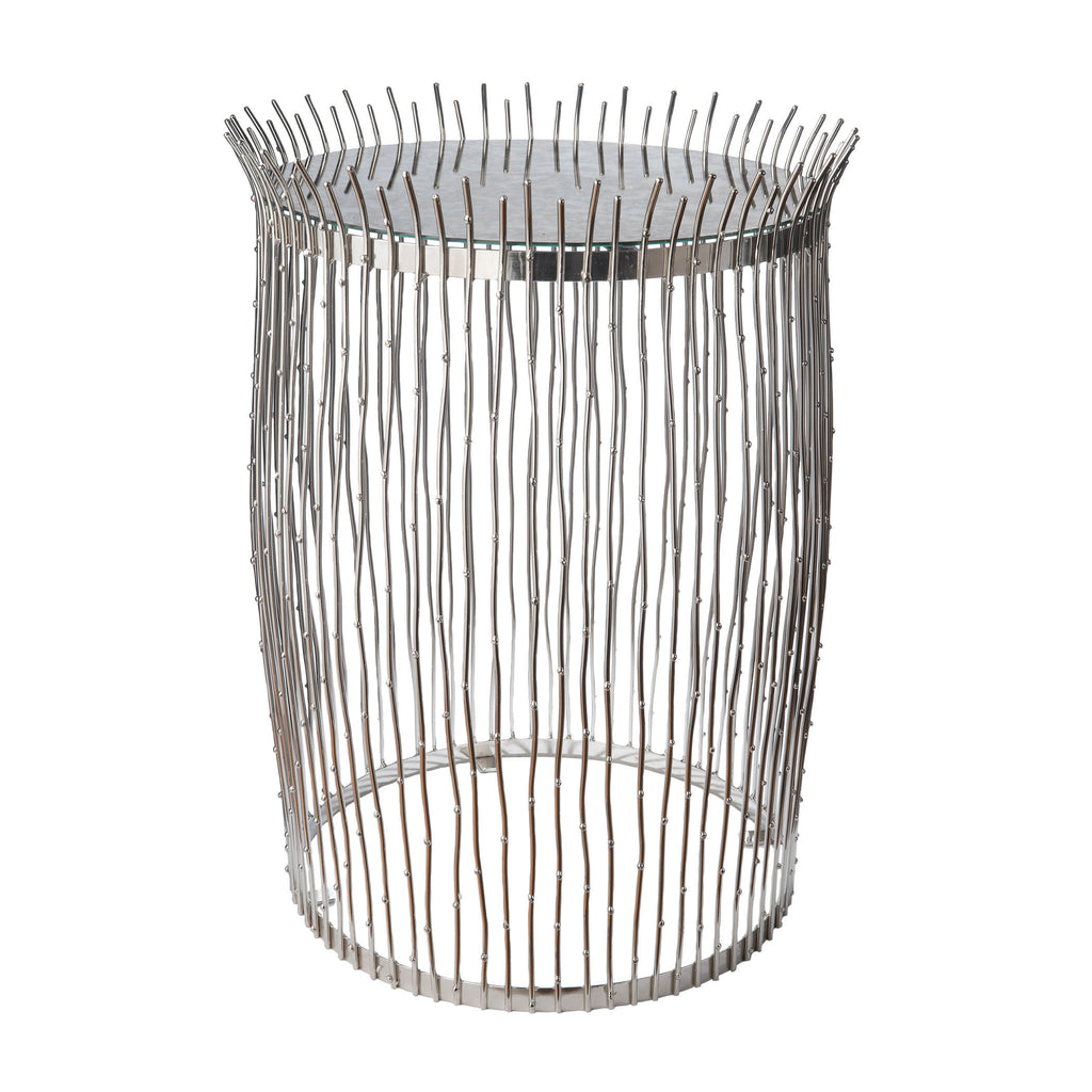 225029 Nickel Dot Wire Table With Aged Mirror, Table, Dimond Home, - ReeceFurniture.com - Free Local Pick Ups: Frankenmuth, MI, Indianapolis, IN, Chicago Ridge, IL, and Detroit, MI