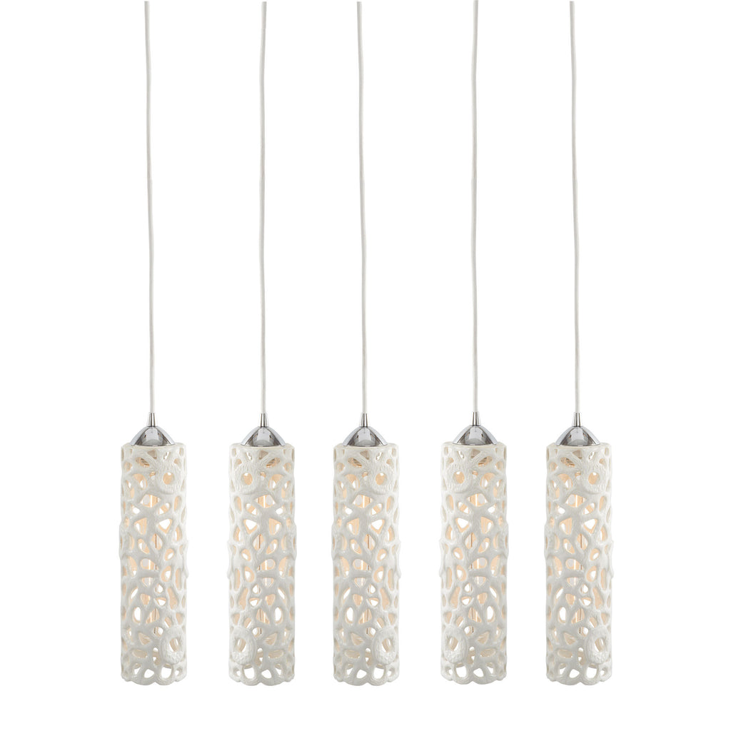 225061 Cholla 5 Light Openwork Ceramic Pendant In White, Pendant, Dimond Home, - ReeceFurniture.com - Free Local Pick Ups: Frankenmuth, MI, Indianapolis, IN, Chicago Ridge, IL, and Detroit, MI
