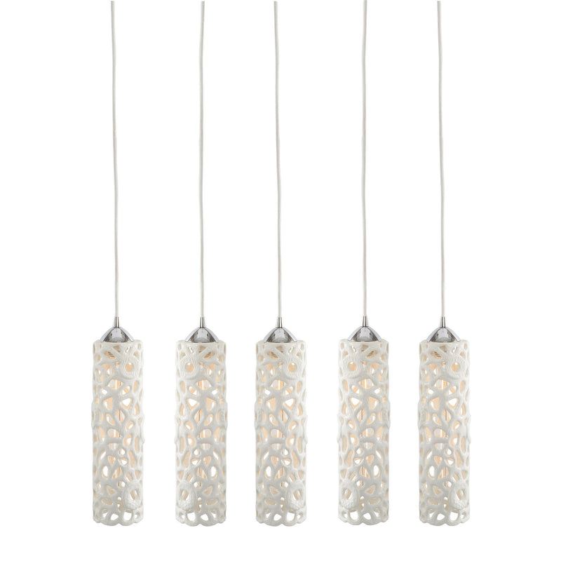 225061 Cholla 5 Light Openwork Ceramic Pendant In White, Pendant, Dimond Home, - ReeceFurniture.com - Free Local Pick Ups: Frankenmuth, MI, Indianapolis, IN, Chicago Ridge, IL, and Detroit, MI