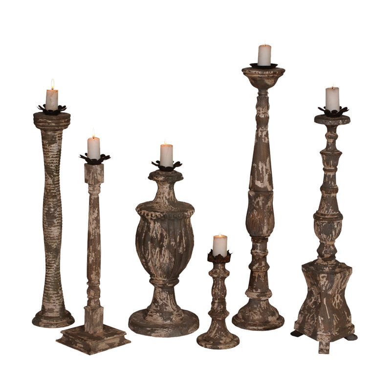 250512S - Carved Candle Stands
