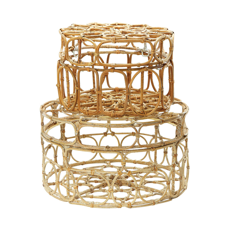 287003/S2 Washed Natural Oval Ring Round Boxes - Set of 2, Box/Canister, Dimond Home, - ReeceFurniture.com - Free Local Pick Ups: Frankenmuth, MI, Indianapolis, IN, Chicago Ridge, IL, and Detroit, MI