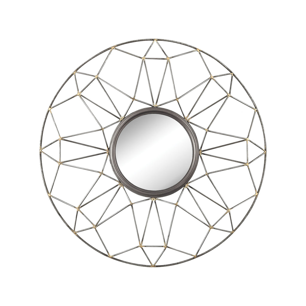 3129-1122 Cyclosa Aged Iron with Gold 18-Inch Metal Wall Mirror, Mirror, Sterling, - ReeceFurniture.com - Free Local Pick Ups: Frankenmuth, MI, Indianapolis, IN, Chicago Ridge, IL, and Detroit, MI
