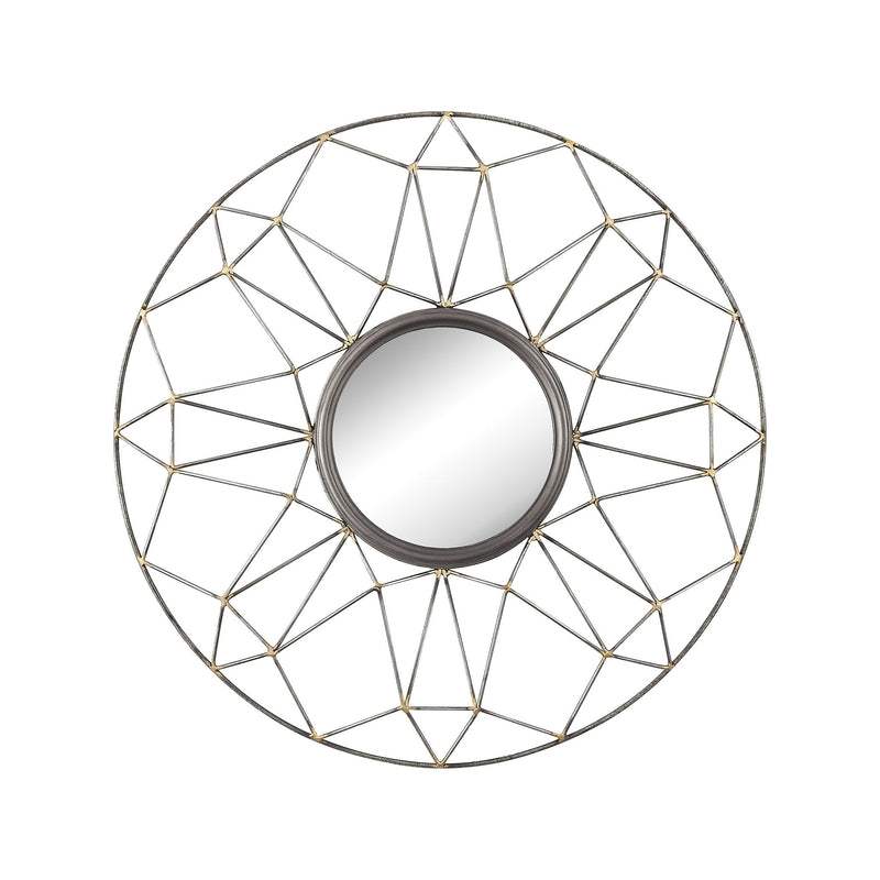 3129-1122 Cyclosa Aged Iron with Gold 18-Inch Metal Wall Mirror, Mirror, Sterling, - ReeceFurniture.com - Free Local Pick Ups: Frankenmuth, MI, Indianapolis, IN, Chicago Ridge, IL, and Detroit, MI