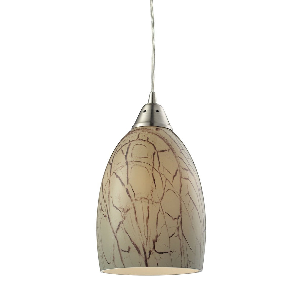 Crackle - Mini Pendant - Satin Nickel