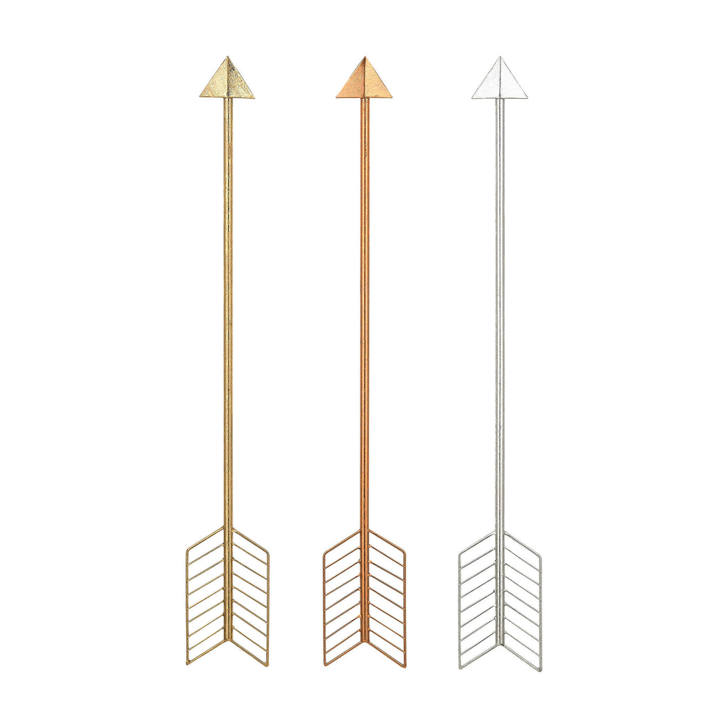 3138-224/S3 Set of 3 Metallic Arrows, Wall Decor, Sterling, - ReeceFurniture.com - Free Local Pick Ups: Frankenmuth, MI, Indianapolis, IN, Chicago Ridge, IL, and Detroit, MI