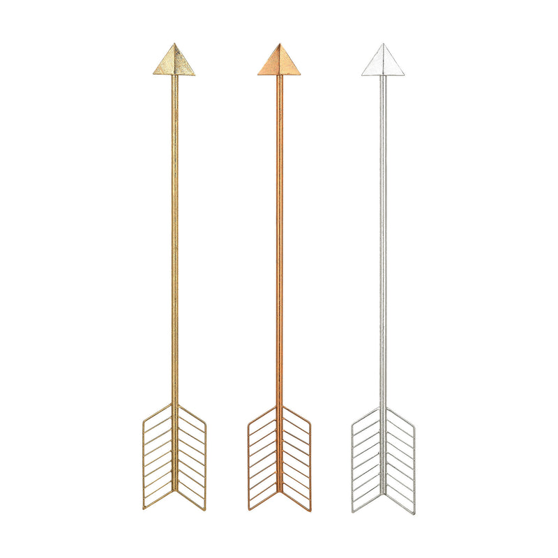3138-224/S3 Set of 3 Metallic Arrows, Wall Decor, Sterling, - ReeceFurniture.com - Free Local Pick Ups: Frankenmuth, MI, Indianapolis, IN, Chicago Ridge, IL, and Detroit, MI