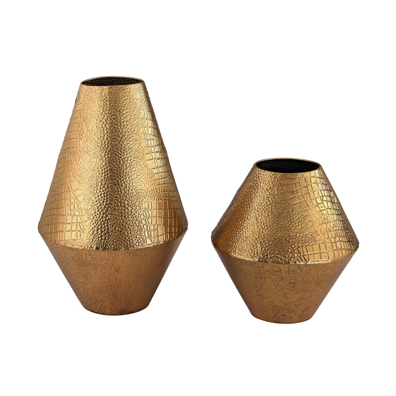 3138-228/S2 Alligator Embossed Cone Vases, Vase/Urn, Sterling, - ReeceFurniture.com - Free Local Pick Ups: Frankenmuth, MI, Indianapolis, IN, Chicago Ridge, IL, and Detroit, MI