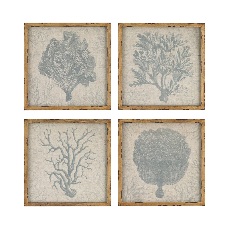 3138-241/S4 Coral Prints on Linen, Wall Decor, Sterling, - ReeceFurniture.com - Free Local Pick Ups: Frankenmuth, MI, Indianapolis, IN, Chicago Ridge, IL, and Detroit, MI