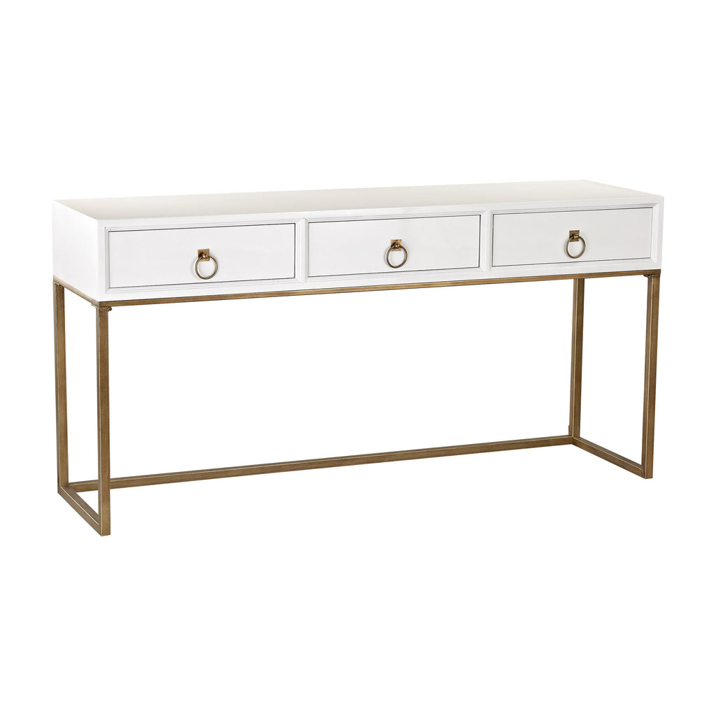 3138-252 White and Gold Console, Table, Sterling, - ReeceFurniture.com - Free Local Pick Ups: Frankenmuth, MI, Indianapolis, IN, Chicago Ridge, IL, and Detroit, MI