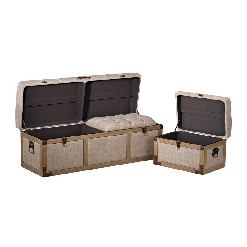 3170-013/S3 Belgian Linen Storage Trunks, Trunk, Sterling, - ReeceFurniture.com - Free Local Pick Ups: Frankenmuth, MI, Indianapolis, IN, Chicago Ridge, IL, and Detroit, MI
