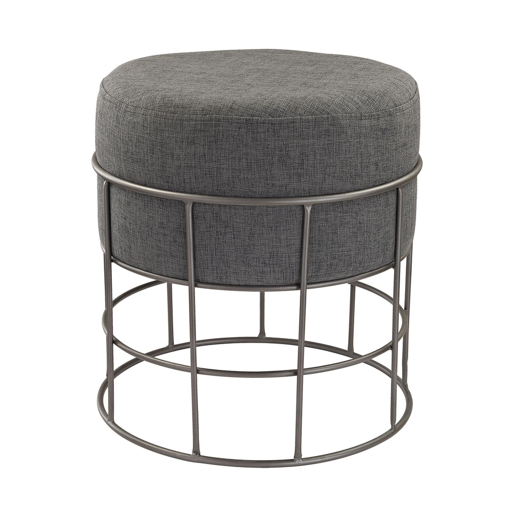 3200-010 Pewter And Grey Linen Stool, Stool, Dimond Home, - ReeceFurniture.com - Free Local Pick Ups: Frankenmuth, MI, Indianapolis, IN, Chicago Ridge, IL, and Detroit, MI