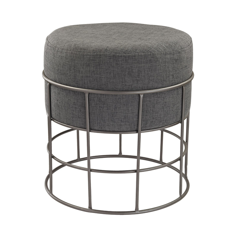 3200-010 Pewter And Grey Linen Stool, Stool, Dimond Home, - ReeceFurniture.com - Free Local Pick Ups: Frankenmuth, MI, Indianapolis, IN, Chicago Ridge, IL, and Detroit, MI