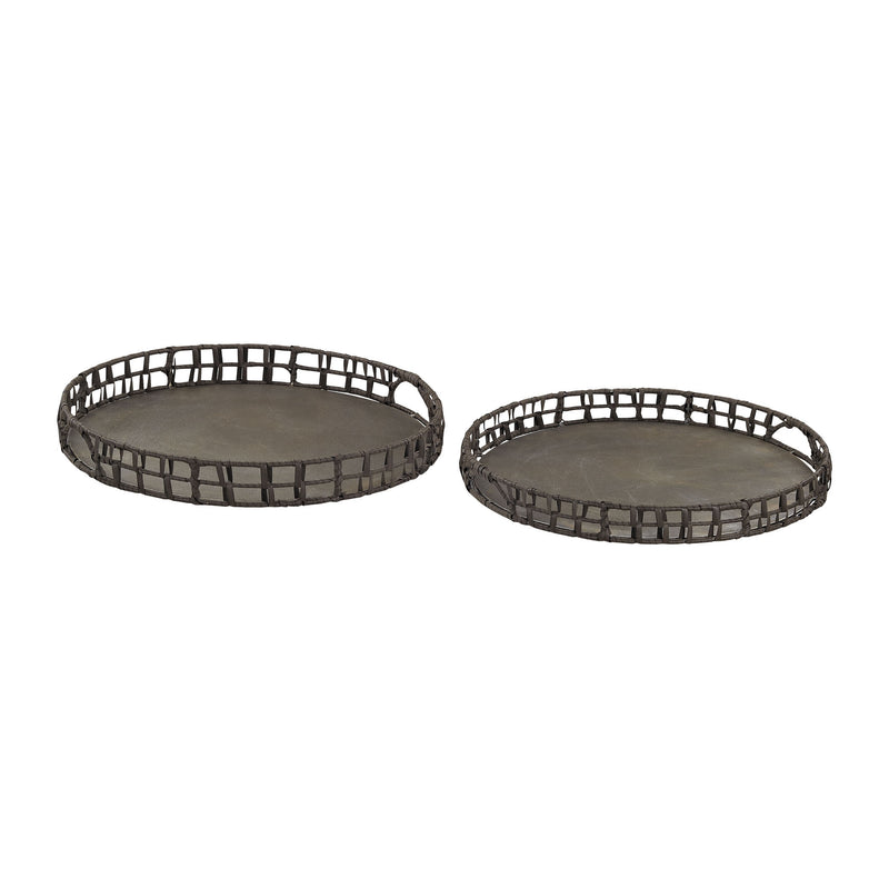 3200-015/S2 Pewter Trays, Tray, Dimond Home, - ReeceFurniture.com - Free Local Pick Ups: Frankenmuth, MI, Indianapolis, IN, Chicago Ridge, IL, and Detroit, MI