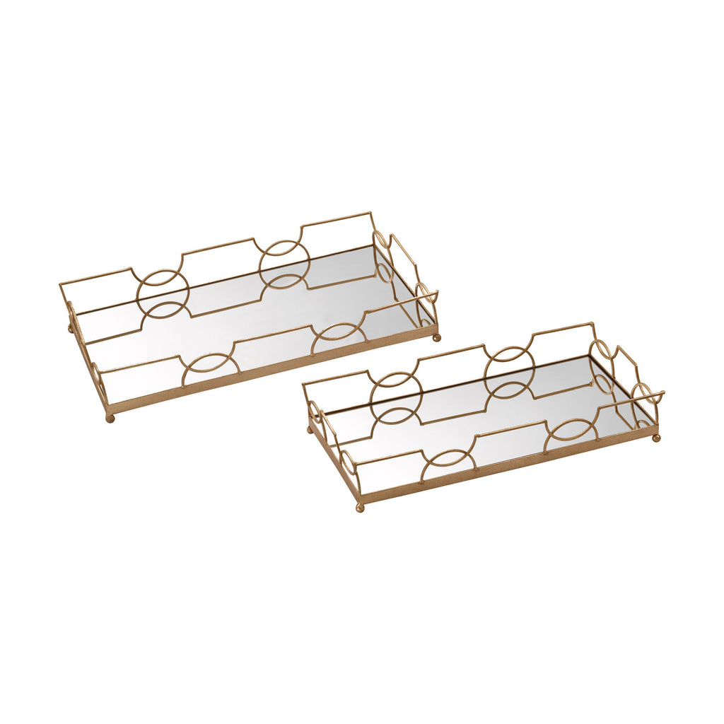 3200-033/S2 Bow Tie Mirrored Trays, Tray, Sterling, - ReeceFurniture.com - Free Local Pick Ups: Frankenmuth, MI, Indianapolis, IN, Chicago Ridge, IL, and Detroit, MI