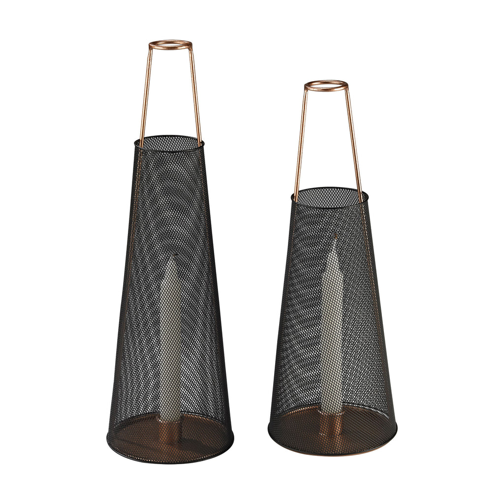 3200-049/S2 Dusk Candle Holders In Black And Copper - Set of 2, Candle/Candle Holder, Sterling, - ReeceFurniture.com - Free Local Pick Ups: Frankenmuth, MI, Indianapolis, IN, Chicago Ridge, IL, and Detroit, MI