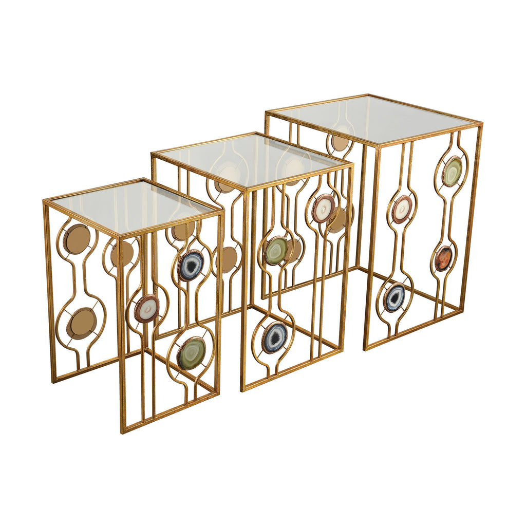 3206-007/S3 Magna Graecia Nested Accent Tables - Free Shipping!, Table, Sterling, - ReeceFurniture.com - Free Local Pick Ups: Frankenmuth, MI, Indianapolis, IN, Chicago Ridge, IL, and Detroit, MI