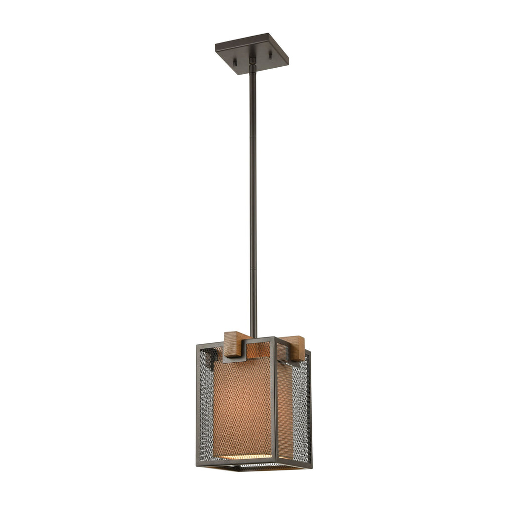 Crossbeam - Mini Pendant - Oil Rubbed Bronze, Medium Oak, Medium Oak