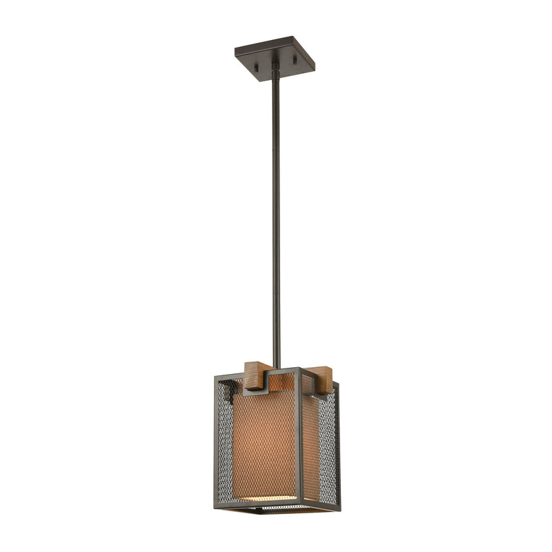 Crossbeam - Mini Pendant - Oil Rubbed Bronze, Medium Oak, Medium Oak