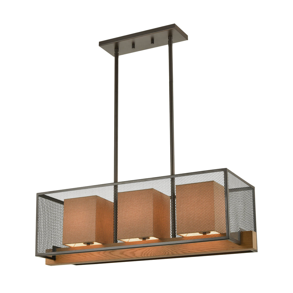 Crossbeam - Island Light - Oil Rubbed Bronze, Medium Oak, Medium Oak