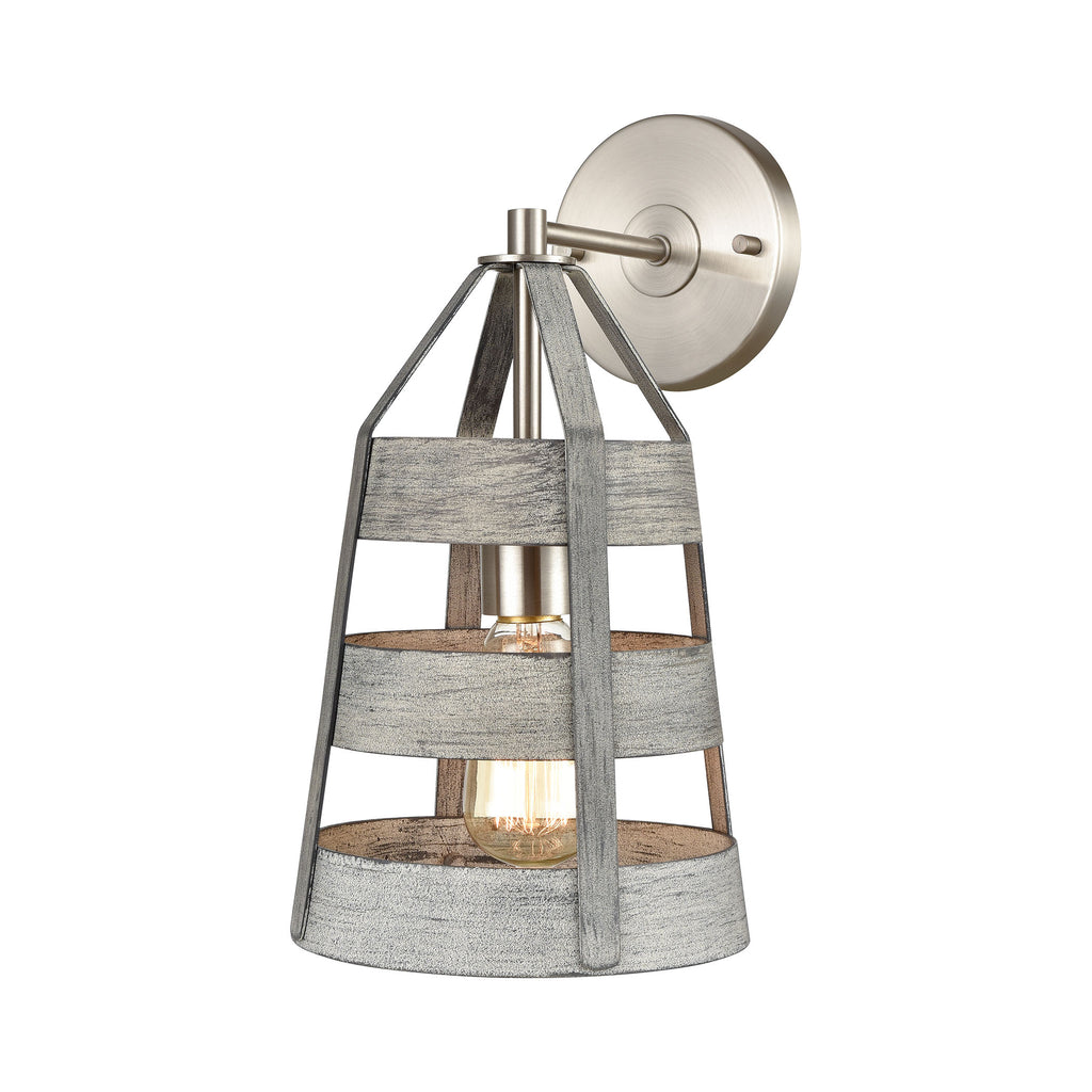 Brigantine - Sconce - Weathered Driftwood, Satin Nickel