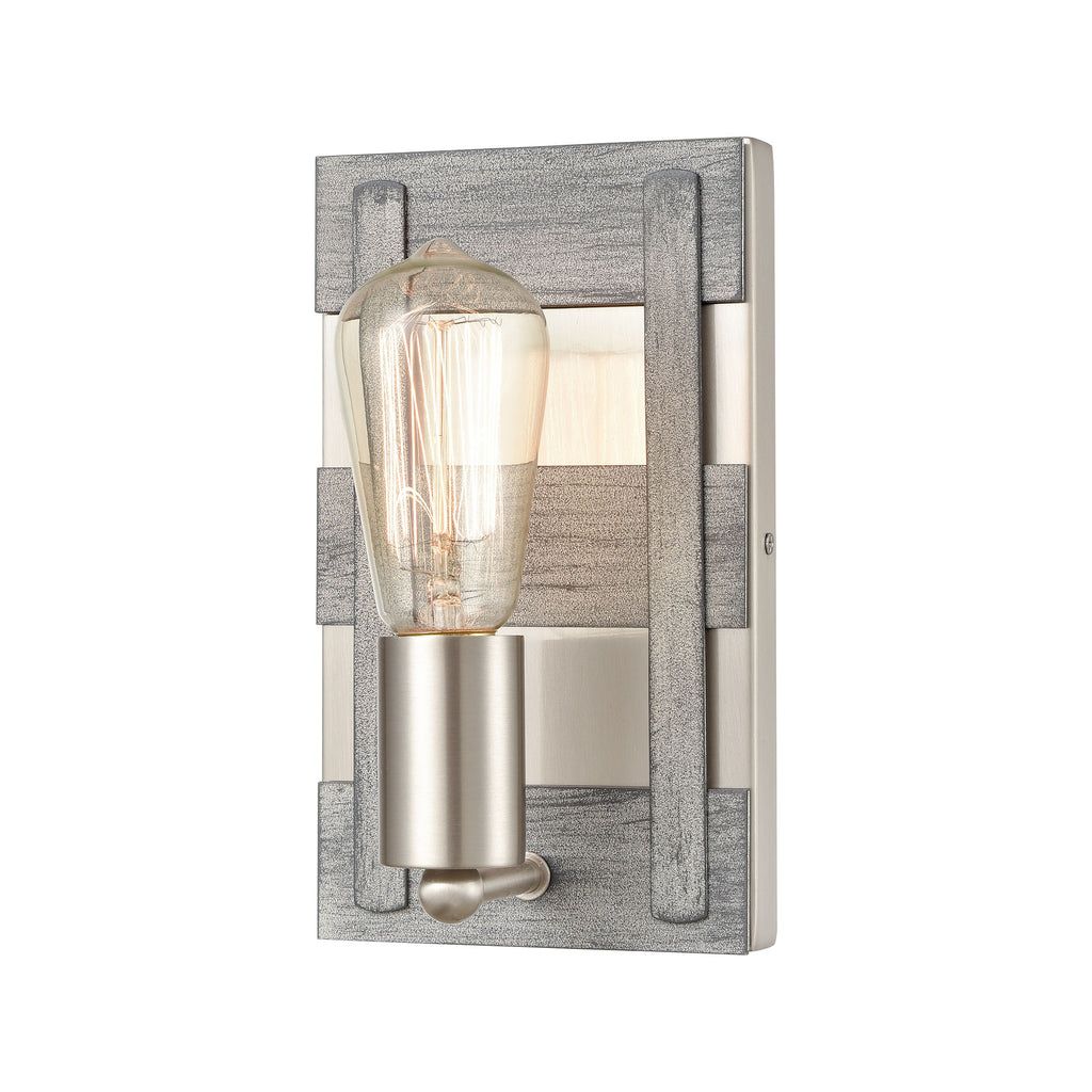 Brigantine - Vanity Light - Weathered Driftwood, Satin Nickel