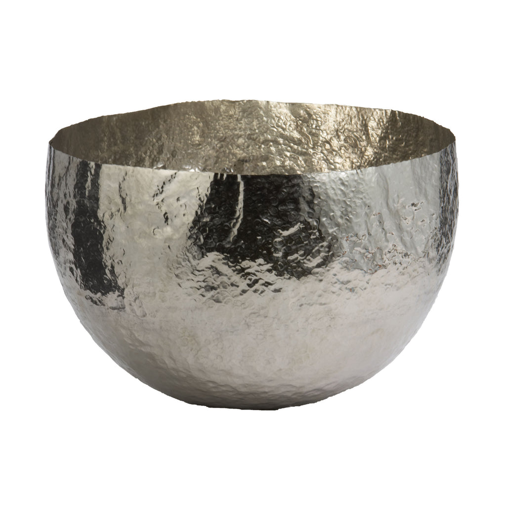 346018 Nickel Plated Hammered Brass Dish - Large, Dish, Dimond Home, - ReeceFurniture.com - Free Local Pick Ups: Frankenmuth, MI, Indianapolis, IN, Chicago Ridge, IL, and Detroit, MI