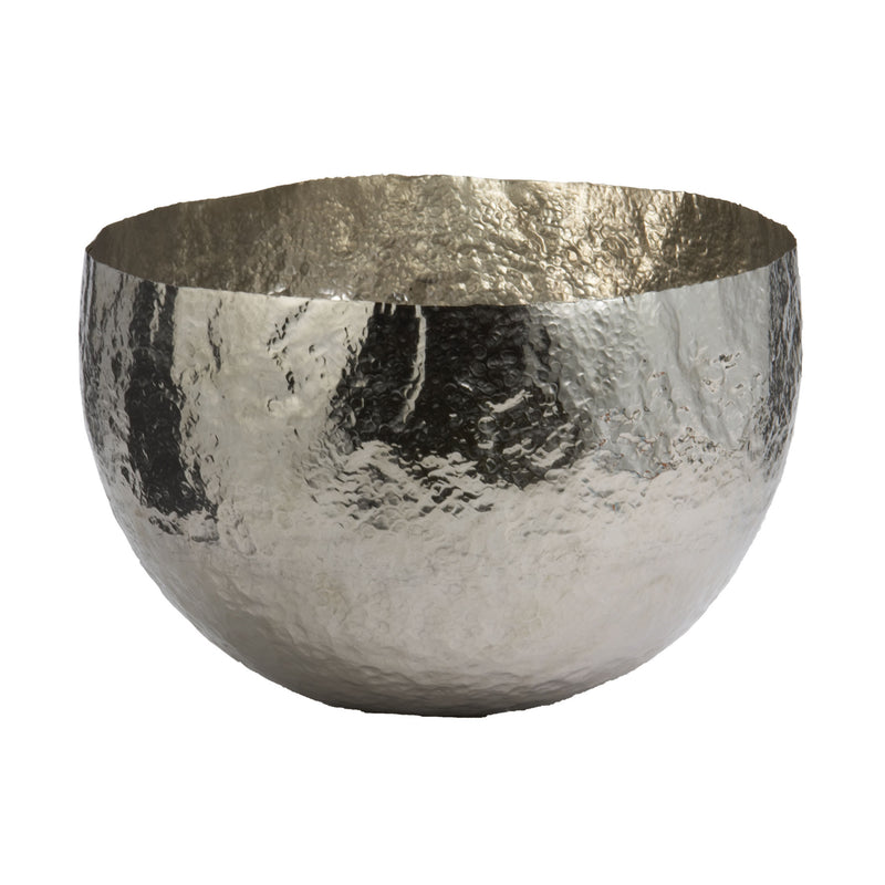 346018 Nickel Plated Hammered Brass Dish - Large, Dish, Dimond Home, - ReeceFurniture.com - Free Local Pick Ups: Frankenmuth, MI, Indianapolis, IN, Chicago Ridge, IL, and Detroit, MI