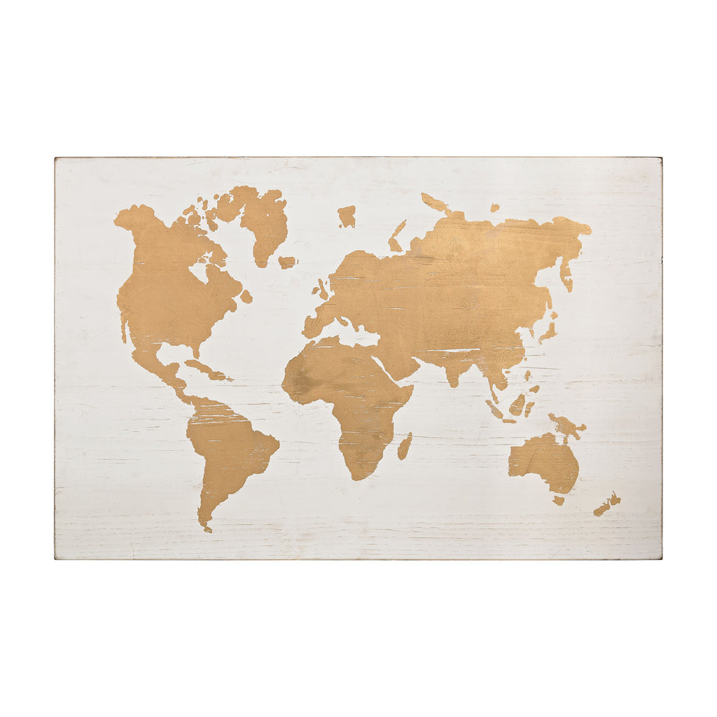 351-10171 Metallic World Map on Wood, Wall Decor, Sterling, - ReeceFurniture.com - Free Local Pick Ups: Frankenmuth, MI, Indianapolis, IN, Chicago Ridge, IL, and Detroit, MI