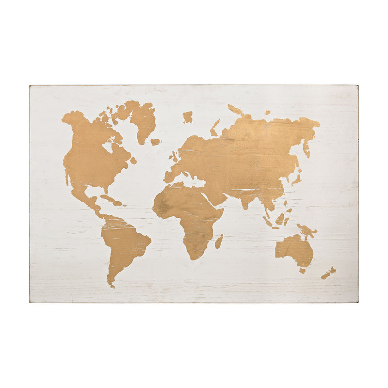351-10171 Metallic World Map on Wood, Wall Decor, Sterling, - ReeceFurniture.com - Free Local Pick Ups: Frankenmuth, MI, Indianapolis, IN, Chicago Ridge, IL, and Detroit, MI