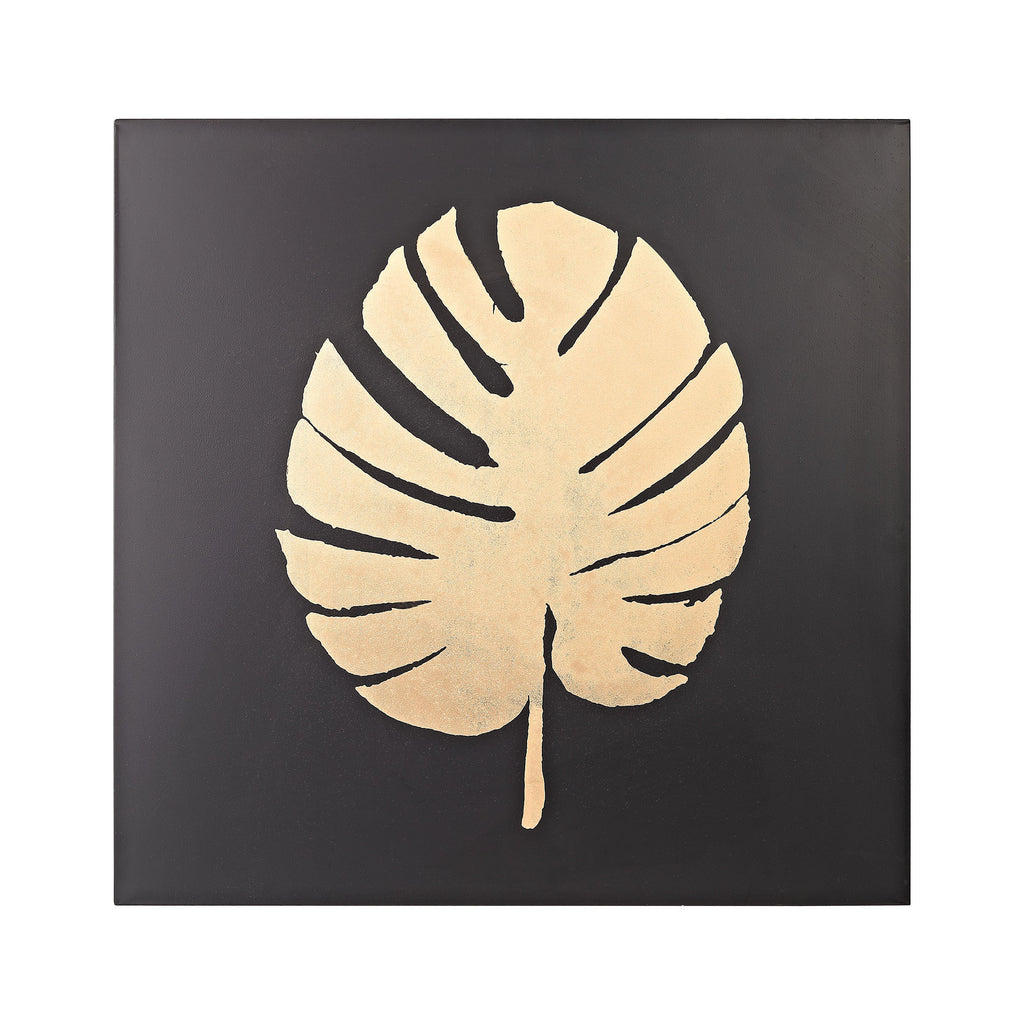 351-10203 Metallic Palm Frond on Black, Wall Decor, Sterling, - ReeceFurniture.com - Free Local Pick Ups: Frankenmuth, MI, Indianapolis, IN, Chicago Ridge, IL, and Detroit, MI