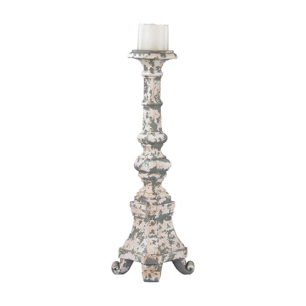 387-011 Aged Plaster Candel Holder - Tall - Free Shipping!, Candle/Candle Holder, Sterling, - ReeceFurniture.com - Free Local Pick Ups: Frankenmuth, MI, Indianapolis, IN, Chicago Ridge, IL, and Detroit, MI