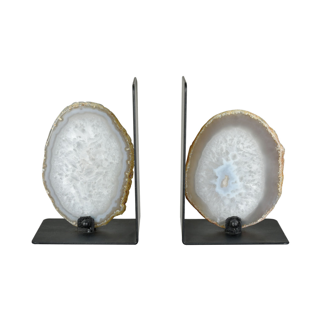 387-046/S2 Ragnarök Agate Bookends, Bookend, Sterling, - ReeceFurniture.com - Free Local Pick Ups: Frankenmuth, MI, Indianapolis, IN, Chicago Ridge, IL, and Detroit, MI