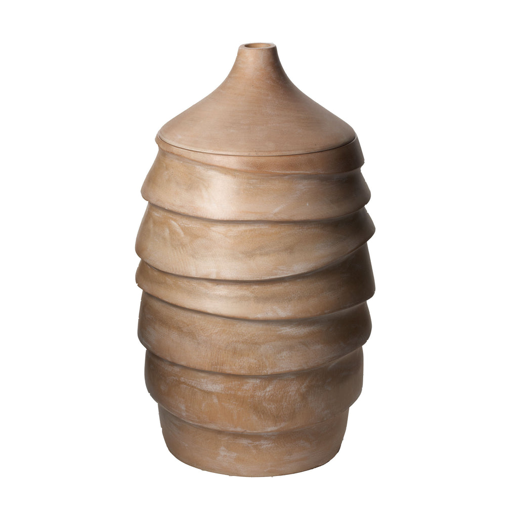398017 Terraced Wood Jar - Large, Vase/Urn, Dimond Home, - ReeceFurniture.com - Free Local Pick Ups: Frankenmuth, MI, Indianapolis, IN, Chicago Ridge, IL, and Detroit, MI