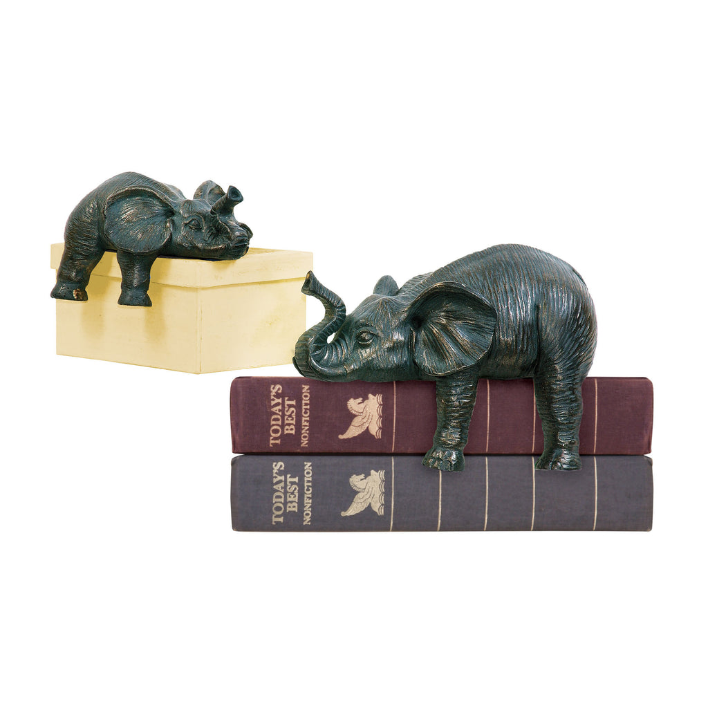 4-8527172 Set Of 2 Sprawling Elephants, Statue/Figurine, Sterling, - ReeceFurniture.com - Free Local Pick Ups: Frankenmuth, MI, Indianapolis, IN, Chicago Ridge, IL, and Detroit, MI