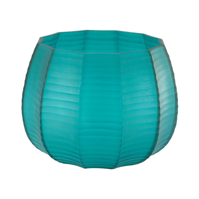 4154-029 Stacked Cuts Glass Low Vase, Vase/Urn, Dimond Home, - ReeceFurniture.com - Free Local Pick Ups: Frankenmuth, MI, Indianapolis, IN, Chicago Ridge, IL, and Detroit, MI