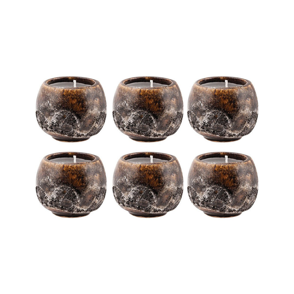 444524 - Varanasi 1.75-inch Votives in Chocolate (Set of 6)