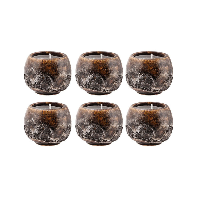 444524 - Varanasi 1.75-inch Votives in Chocolate (Set of 6)