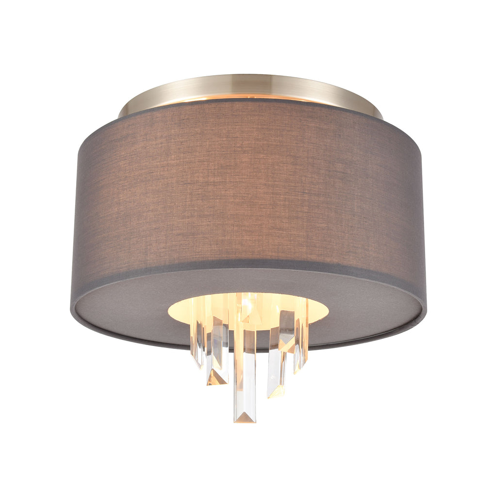 Crystal Falls - Flush Mount - Satin Nickel