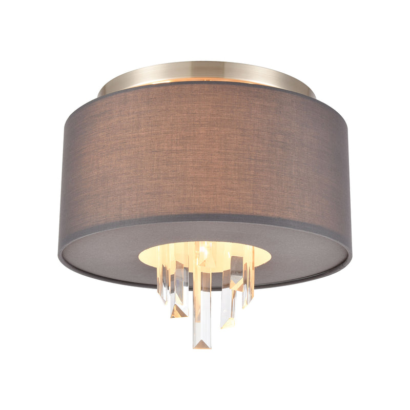 Crystal Falls - Flush Mount - Satin Nickel
