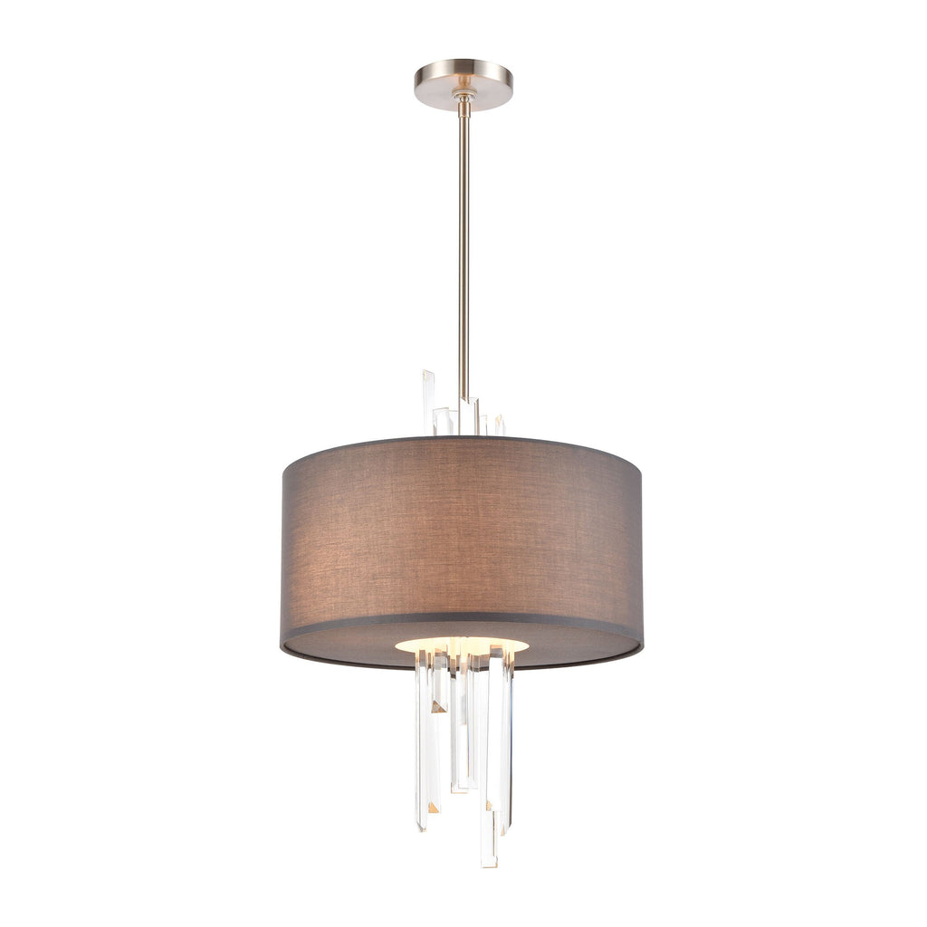 Crystal Falls - Chandelier - Satin Nickel