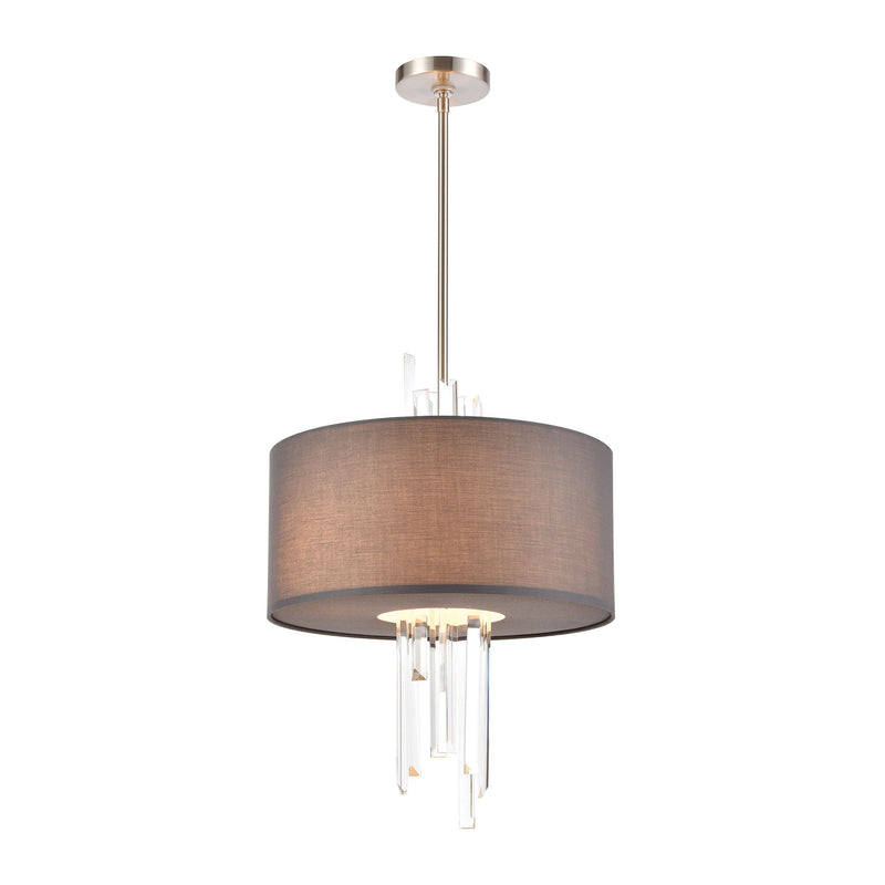 Crystal Falls - Chandelier - Satin Nickel