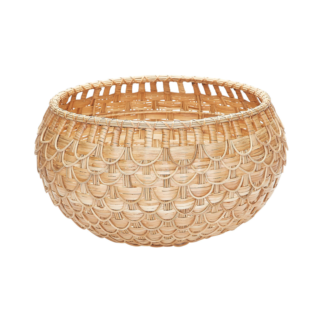 466046 Medium Natural Fish Scale Basket, Basket, Dimond Home, - ReeceFurniture.com - Free Local Pick Ups: Frankenmuth, MI, Indianapolis, IN, Chicago Ridge, IL, and Detroit, MI