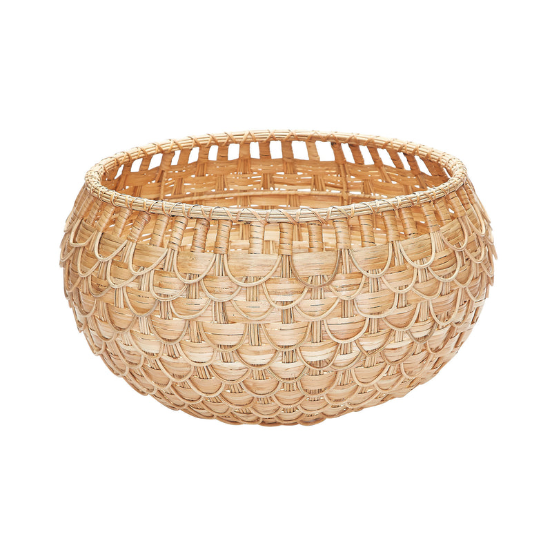 466046 Medium Natural Fish Scale Basket, Basket, Dimond Home, - ReeceFurniture.com - Free Local Pick Ups: Frankenmuth, MI, Indianapolis, IN, Chicago Ridge, IL, and Detroit, MI