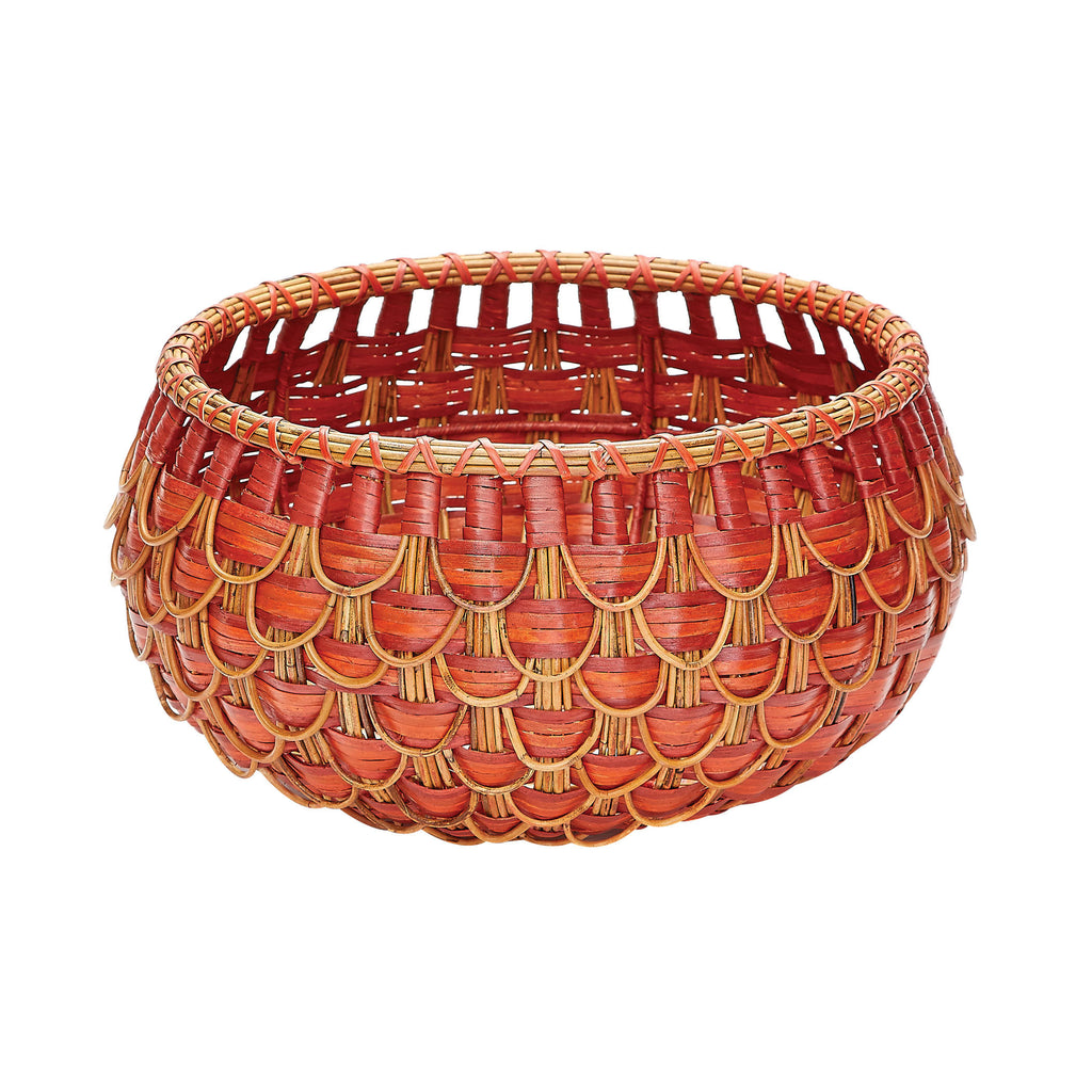 466051 Small Fish Scale Basket In Red And Orange, Basket, Dimond Home, - ReeceFurniture.com - Free Local Pick Ups: Frankenmuth, MI, Indianapolis, IN, Chicago Ridge, IL, and Detroit, MI