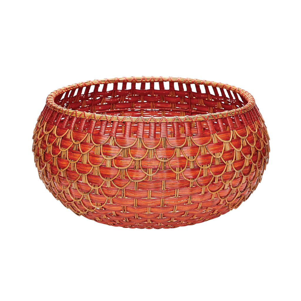 466053 Large Fish Scale Basket In Red And Orange, Basket, Dimond Home, - ReeceFurniture.com - Free Local Pick Ups: Frankenmuth, MI, Indianapolis, IN, Chicago Ridge, IL, and Detroit, MI